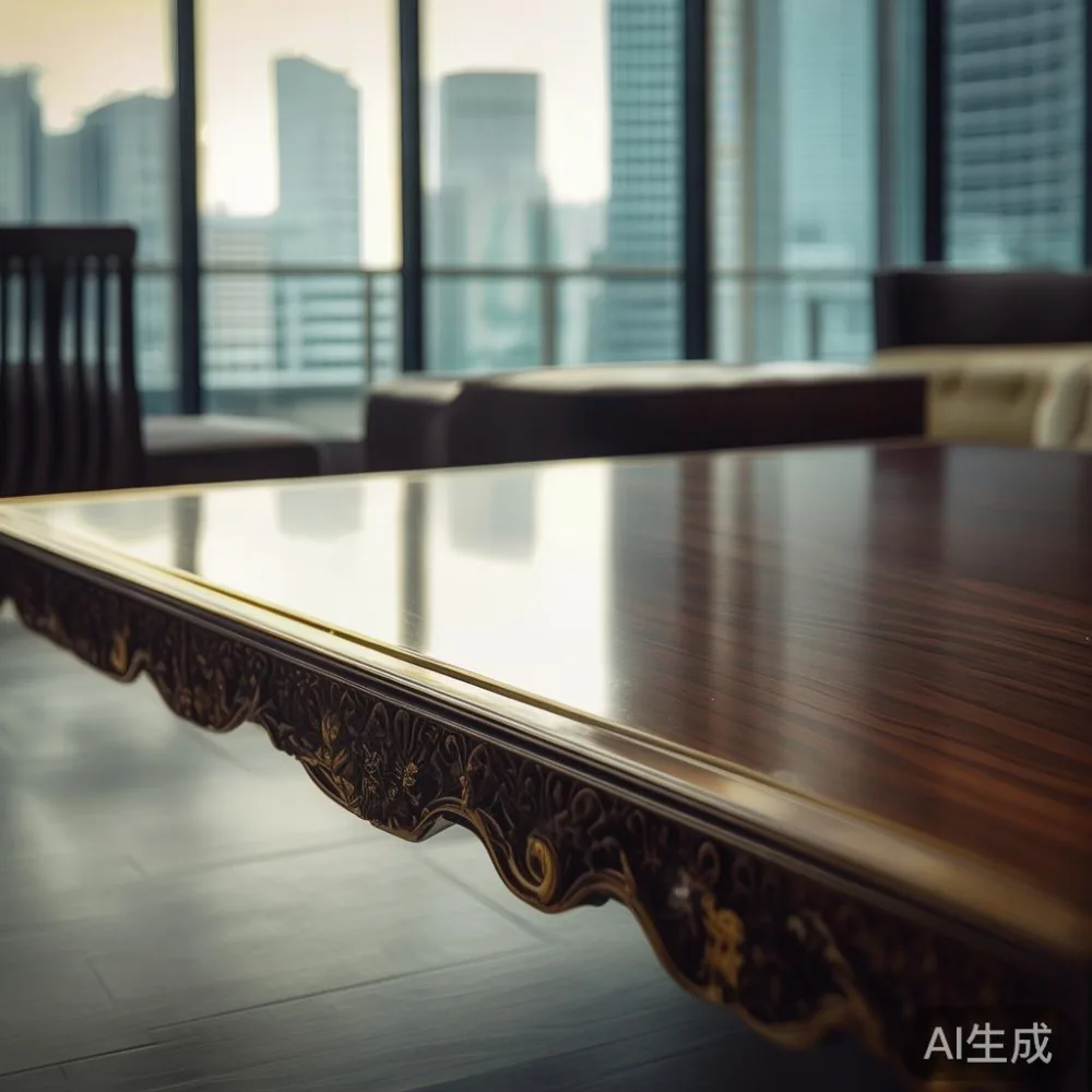 Gambar meja kopi gaya Perancis di kondominium modern di KL