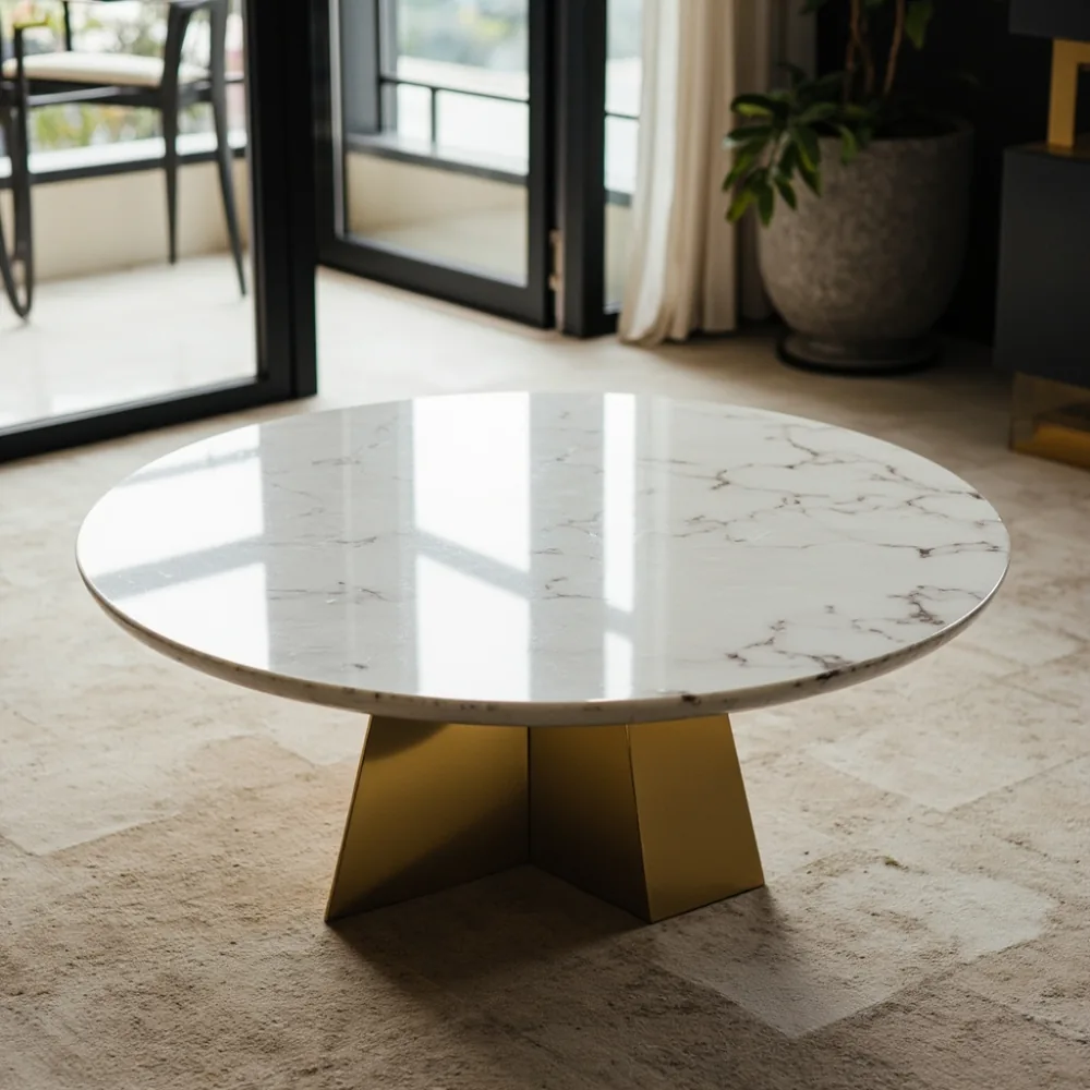 Coffee table my postmoden marmar Calacatta dan loyang di kondominium George Town Pulau Pinang
