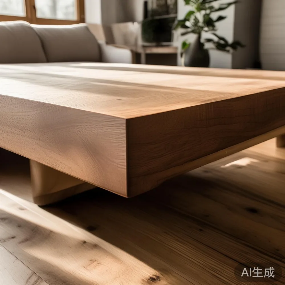 Apa Yang Sebenarnya Mendorong Harga Perabot Kayu Pepejal — staged against a plain wall with a linen sofa ne