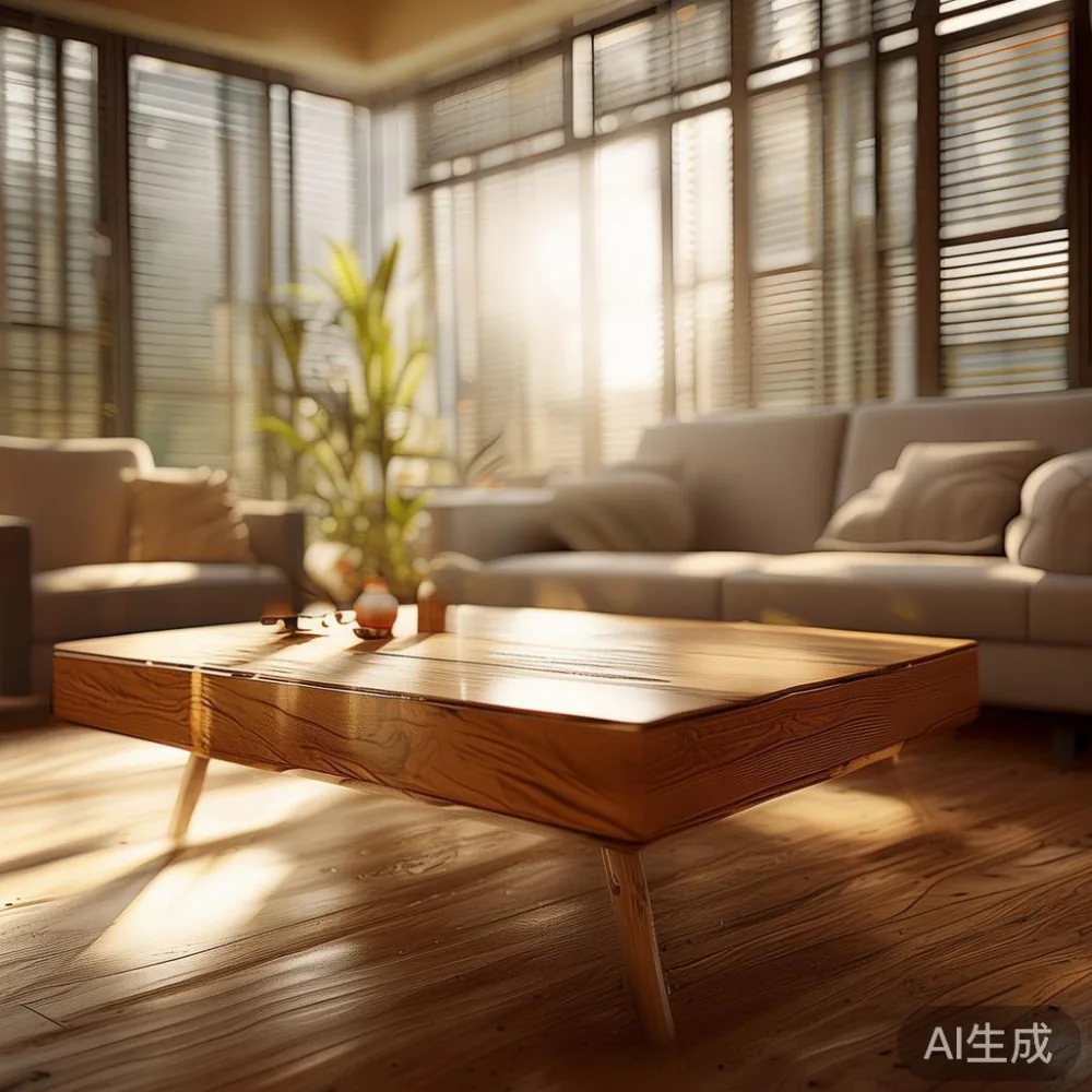 Bagaimana Kelembapan Asia Tenggara Memberi Kesan kepada Perabot Kayu P — in a sunlit Singapore HDB living room, morning l