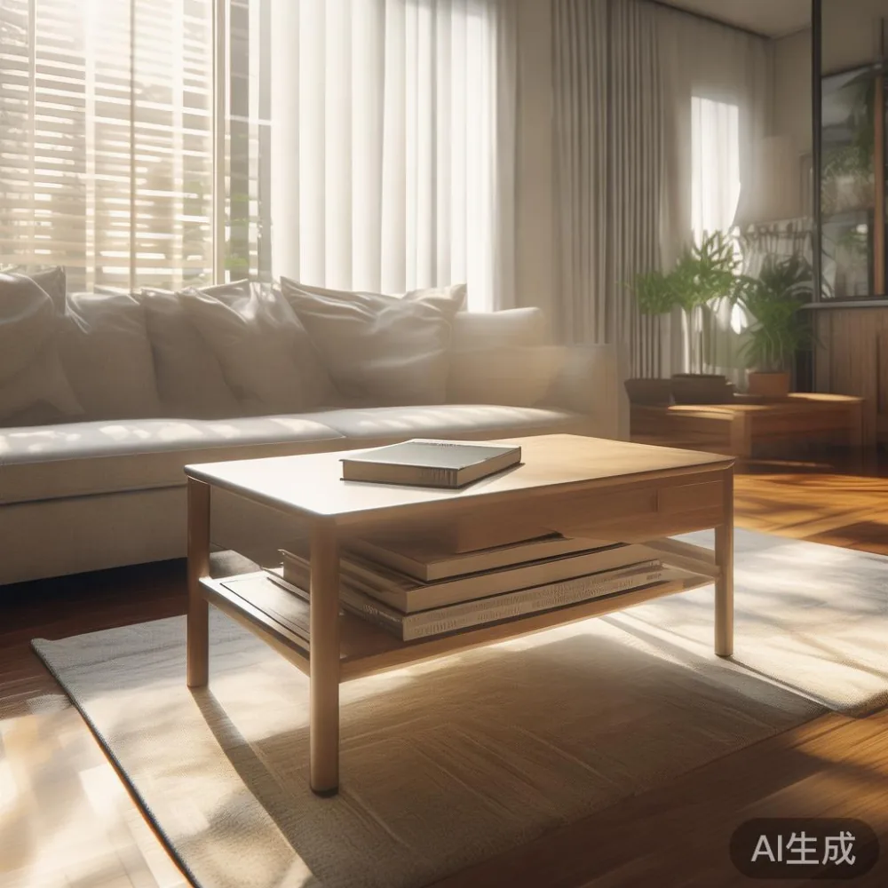 Panduan Lengkap Memilih Saiz Coffee Table Untuk Ruang Tamu HDB — in a sunlit Singapore HDB living room, morning l