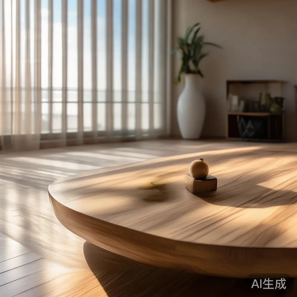 Cara Baca Jaminan Perabot Kayu Pepejal Tanpa Tertipu — in a sunlit Singapore HDB living room, morning l