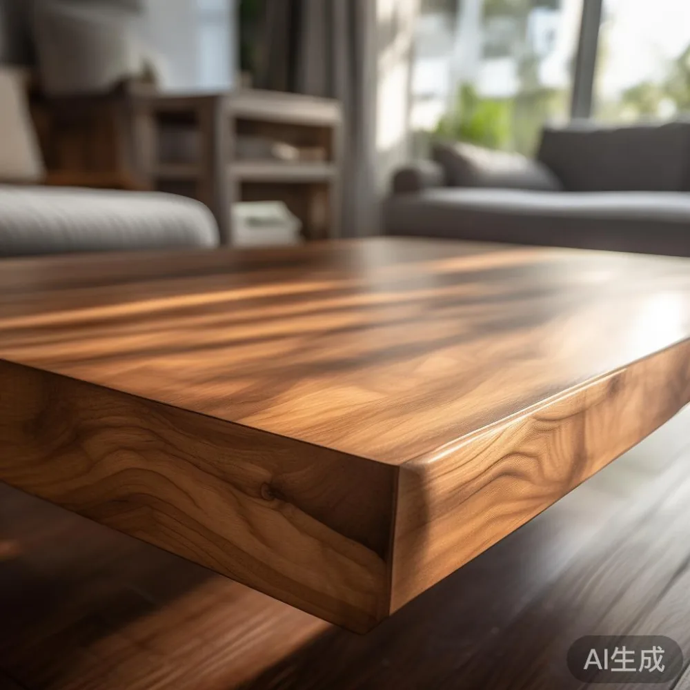 Cara Padankan Perabot Kayu Pepejal dengan Hangat Minimal di Kondominiu — close-up of the grain and joinery detail, shallo