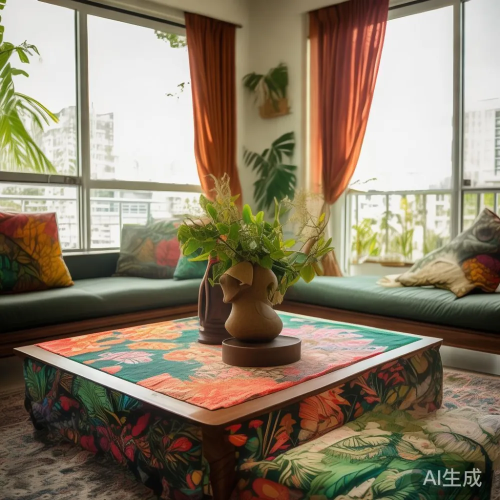 Kelembapan Tropical dan Kopi Kayu Pepejal: Panduan practicality untuk  — in a sunlit Singapore HDB living room, morning l