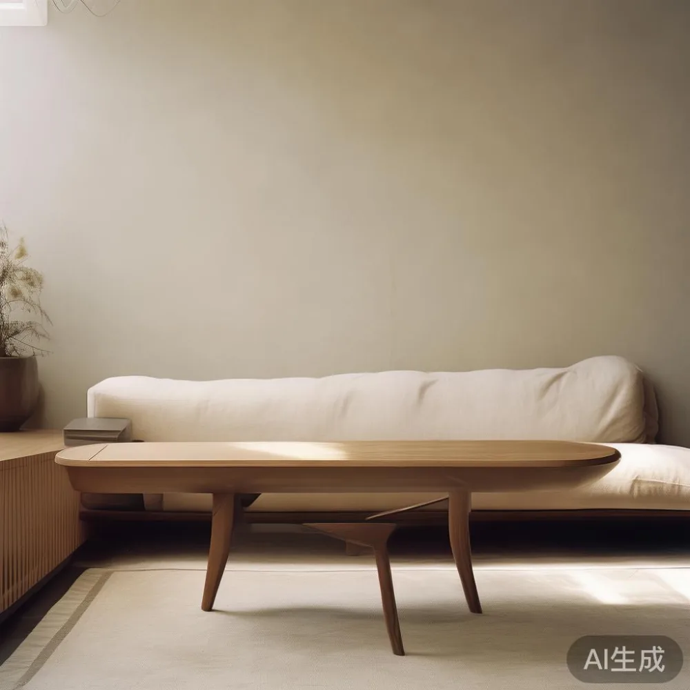 Cara Memadankan Coffee Table My kepada Interior Minimal Hangat di Mala — staged against a plain wall with a linen sofa ne