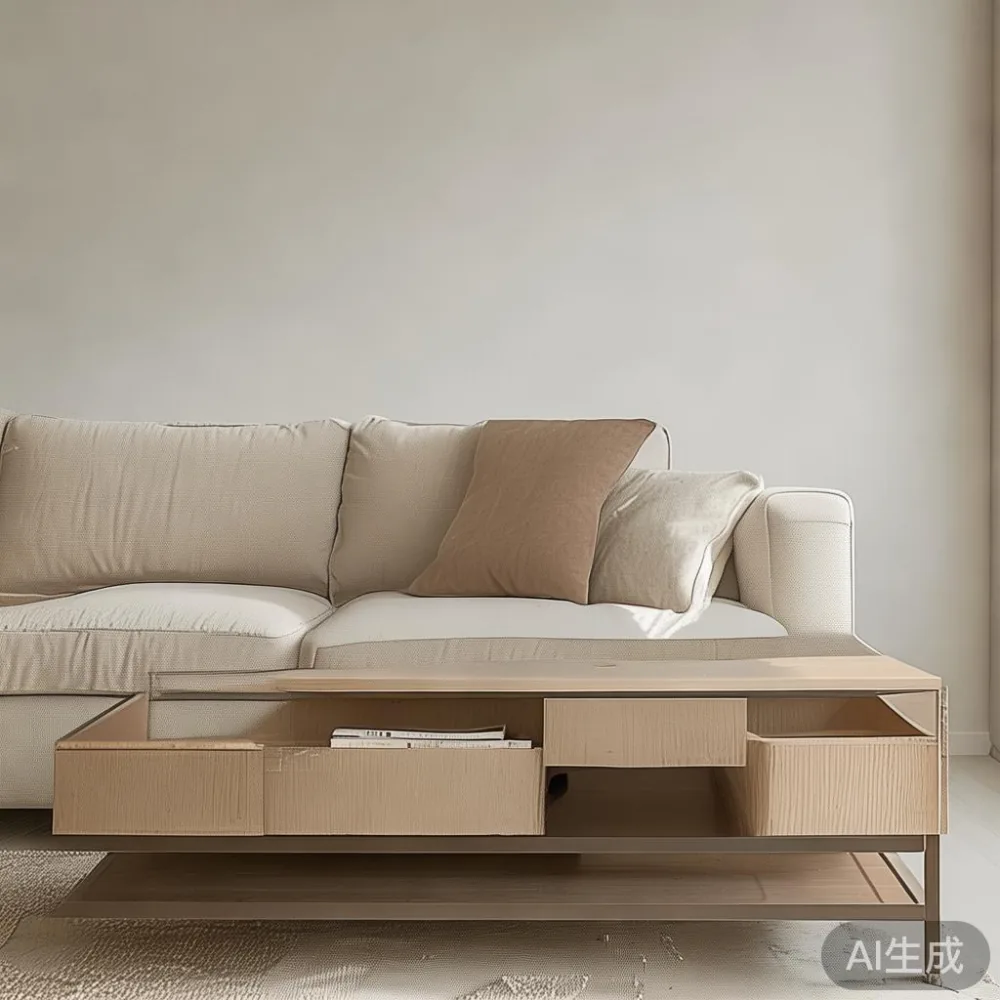Panduan Memilih Saiz Coffee Table untuk Ruang Tamu Kondominium Malaysi — staged against a plain wall with a linen sofa ne