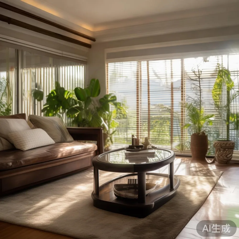 Merawat coffee table my Berlacquer dalam Iklim Tropika Malaysia — in a sunlit Singapore HDB living room, morning l