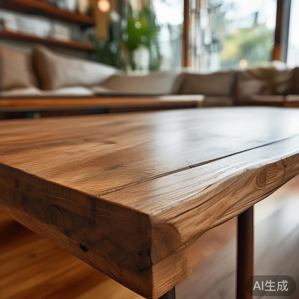 Cara Menjaga Meja Kopi dan Perabot Lakuer di Iklim Lembap Malaysia — close-up of the grain and joinery detail, shallo