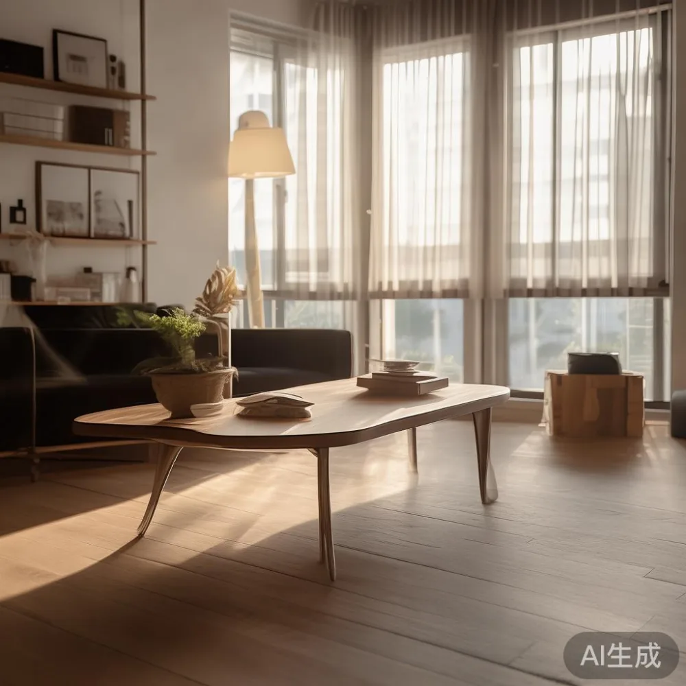 Panduan Saiz Coffee Table untuk Ruang Tamu HDB Singapura (2025) — in a sunlit Singapore HDB living room, morning l